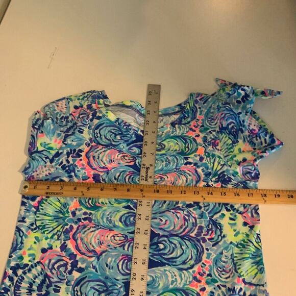 Lilly Pulitzer Dress Womens Small Blue Multi Ocean Preston Tie Half Sleeves - Picture 9 of 16
